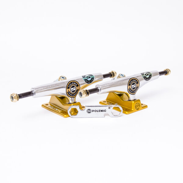 TRUCKS SKATE HOLLOW KINPIN CROMADO/DORADO