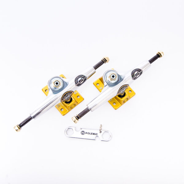 TRUCKS SKATE HOLLOW KINPIN CROMADO/DORADO - Imagen 2