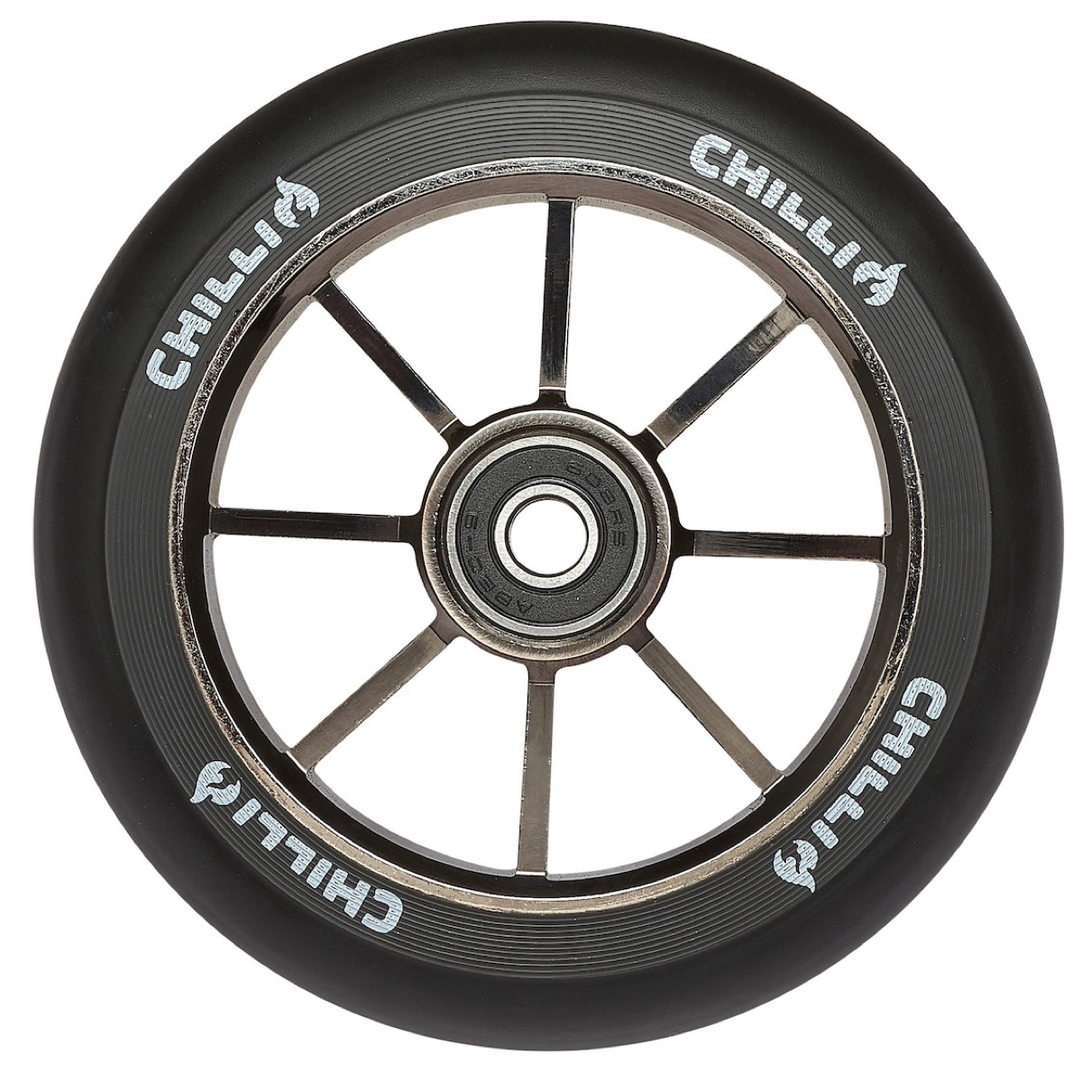 RUEDA CHILLI ROCKY SERIES 110MM BLACK NEOCHROME