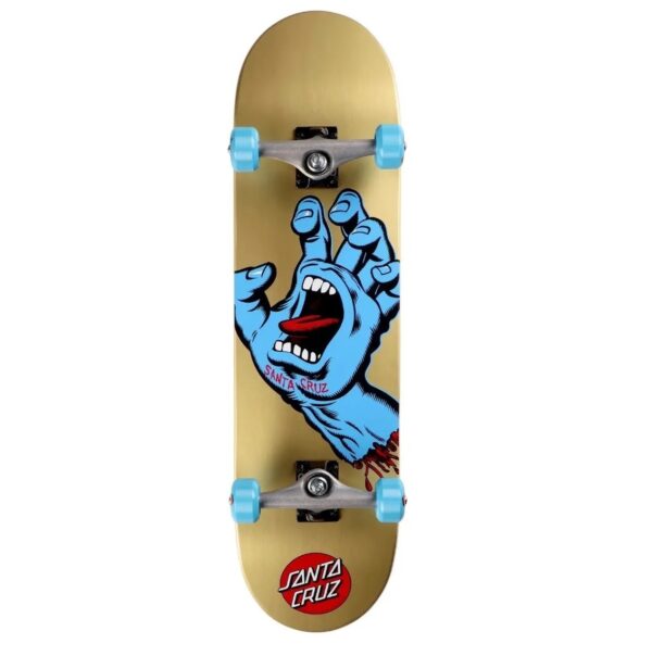 SKATE SANTA CRUZ SCREAMING HAND 8.25X31.5 GOLD