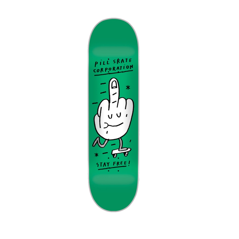 TABLA SKATE PILL STAY FREE GREEN 8.125"
